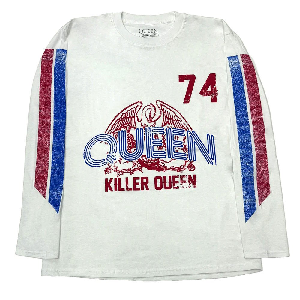 QUEEN クイーン (初来日50周年 ) - Killer Queen '74 Stripes / アームプリントあり / 長袖 / Tシャツ / メンズ - PGS